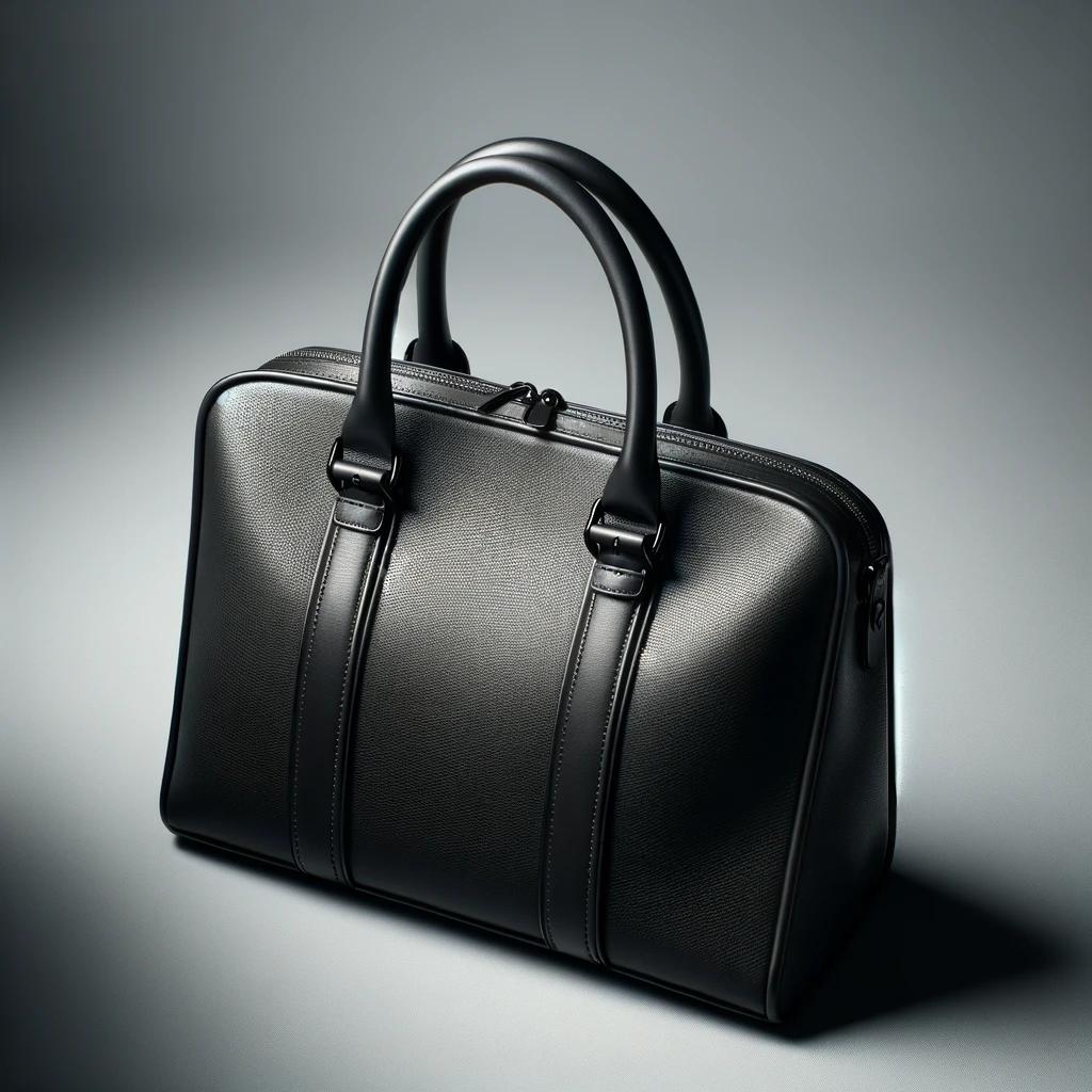 Classic Black Leather Handbag